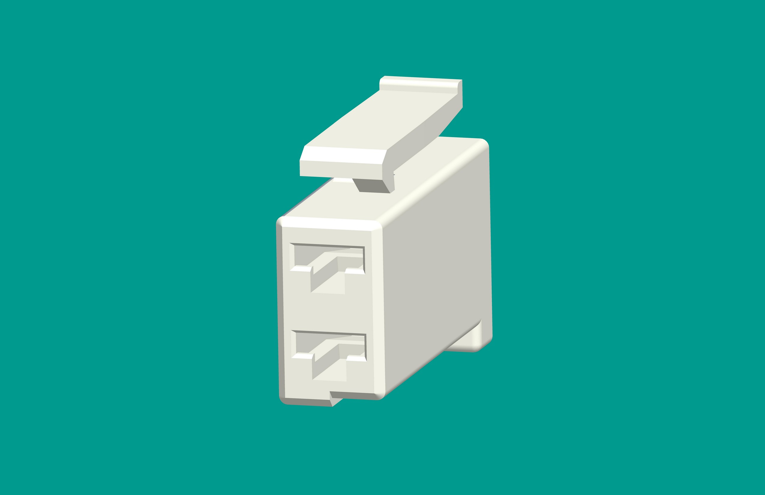 110（2.8）帶扣塑件2孔白色-高灼熱絲