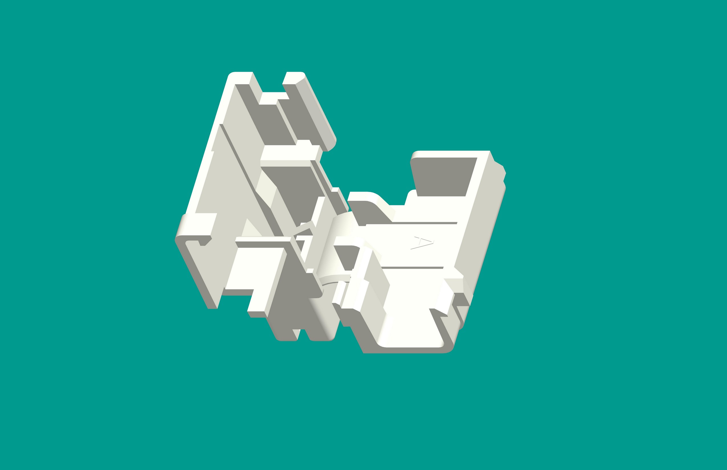 250旗型帶鎖1孔塑件白色